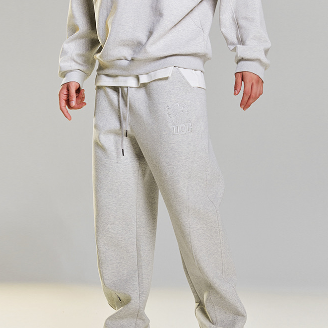 肌肉狗 运动长裤男潮牌狗头绣花宽松直筒休闲卫裤训练健身裤裤子