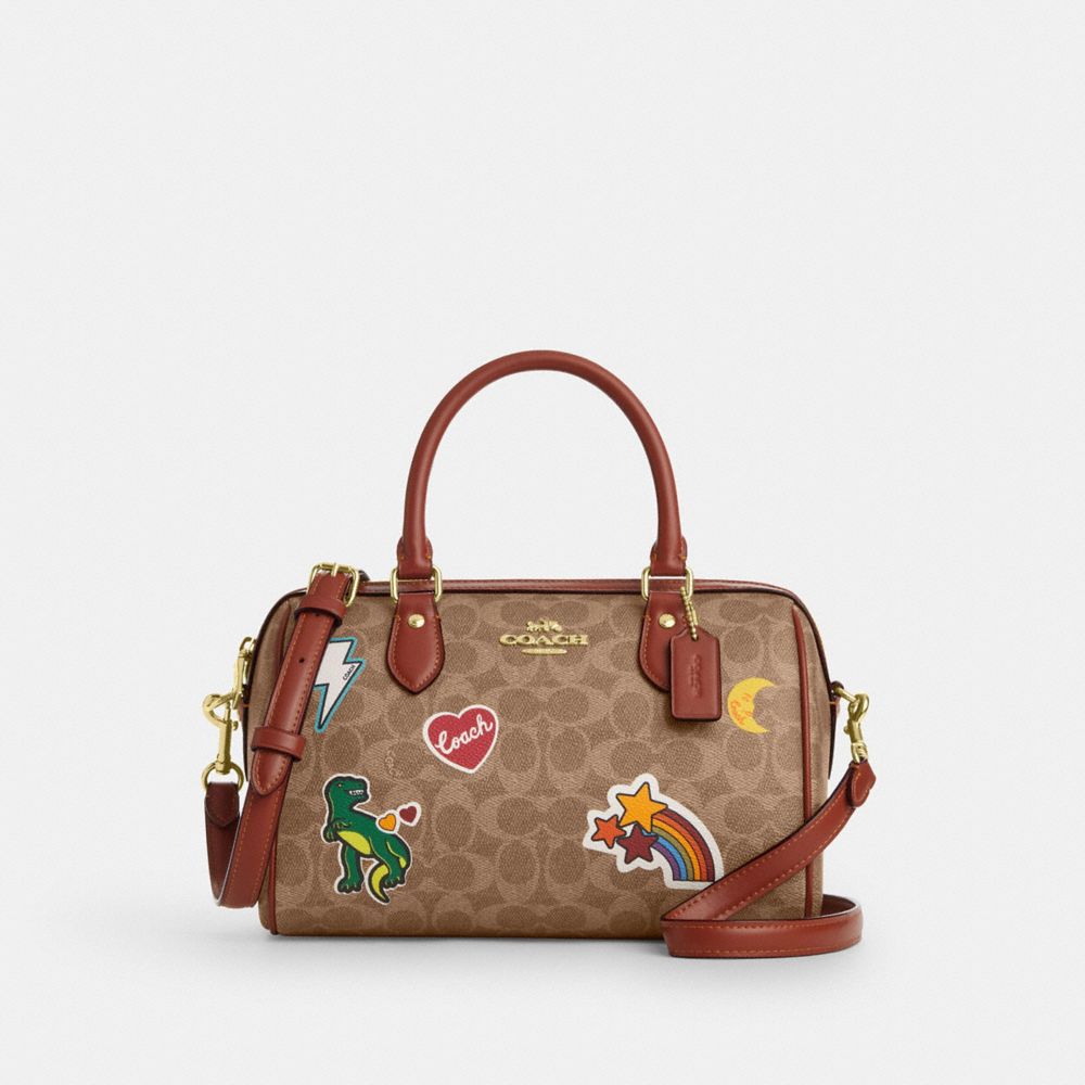 COACH/蔻驰ROWAN女士经典印花单肩斜挎波士顿包 CZ612 香港直发X