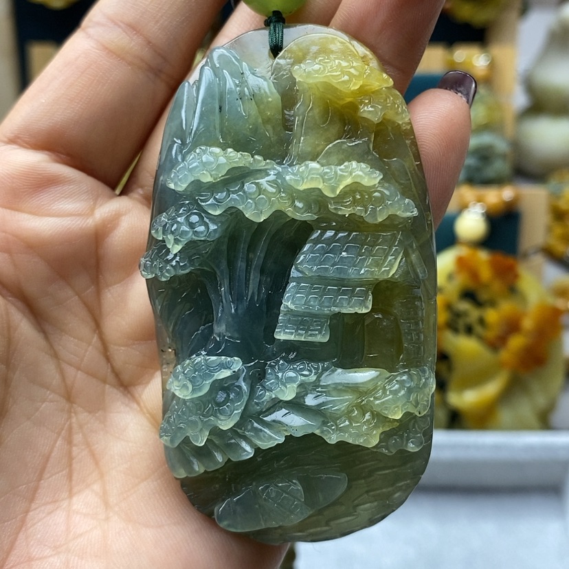 【闪购商品】蛇纹石玉挂件未镶嵌阳**岸