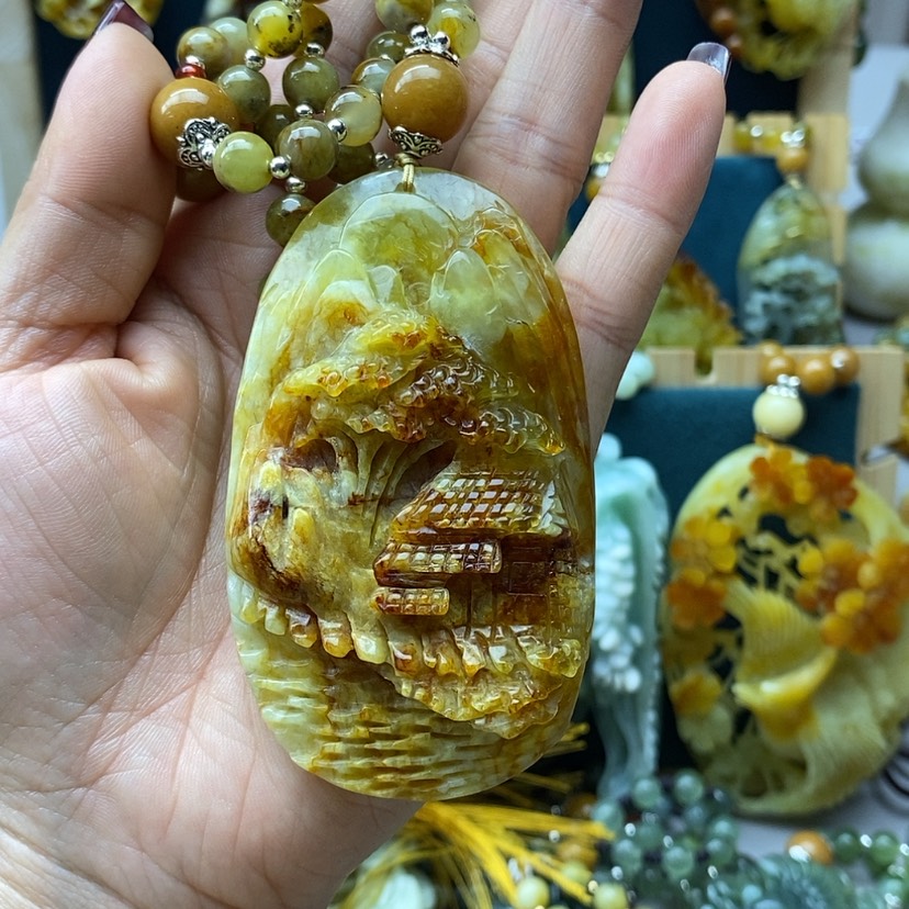 【闪购商品】蛇纹石玉挂件未镶嵌用****8
