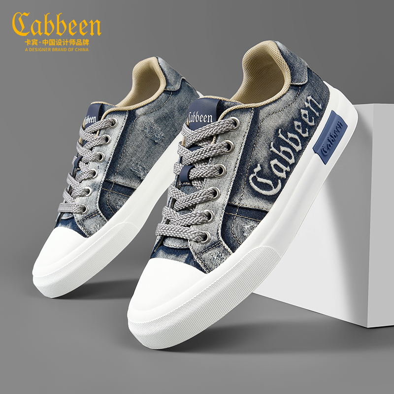 卡宾男款夏季2024新款时尚复古透气男士休闲鞋子潮流帆布鞋男鞋
