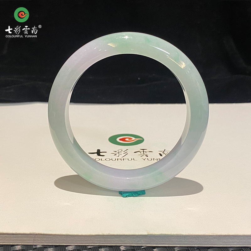 Colourful Yunnan/七彩云南冰种春彩翡翠手镯女款冰透翡翠平安镯