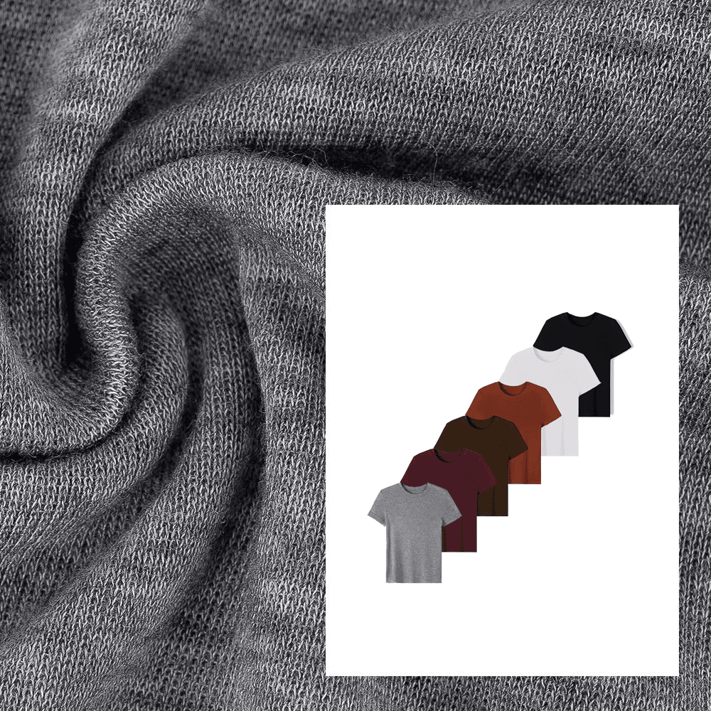 | 绵羊毛+莱赛尔 百搭休闲圆领短袖套头T恤 大萌透气薄款宽松