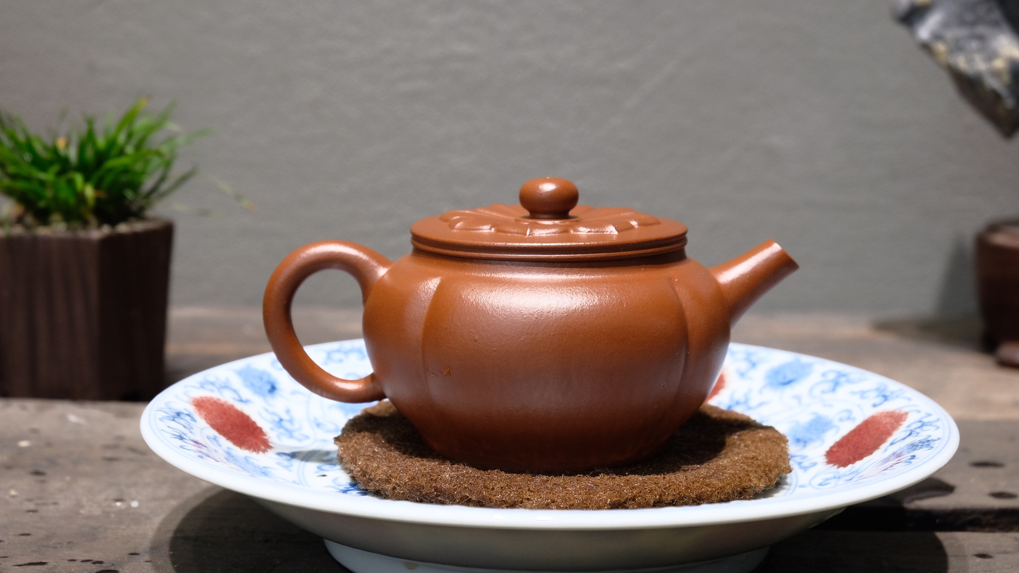 莲灯 尊可 全手工紫砂壶 红泥 150cc