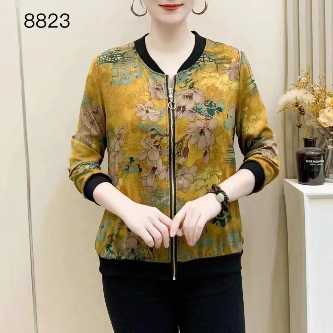 105宫廷御花中老年女装夹克小衫外套妈妈装大码装洋气时尚休闲