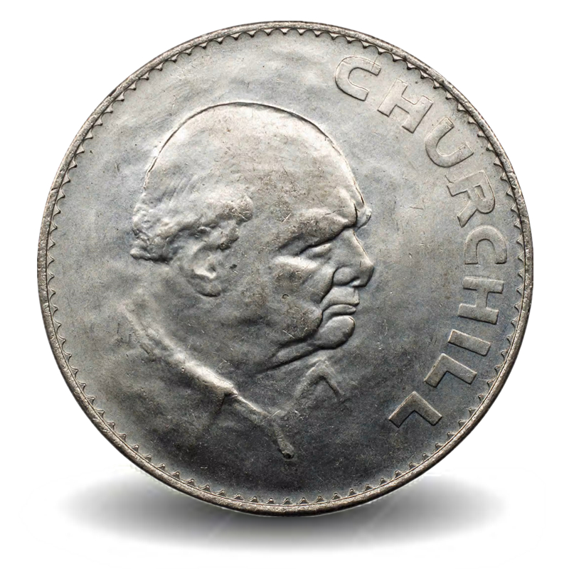 英国1克朗硬币丘吉尔纪念 1965年 女王欧洲钱币旧38.5mm