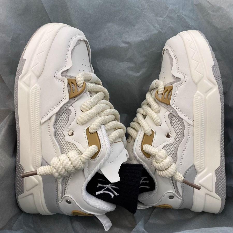 秋冬季回力休闲厚底透气小白鞋女chic百搭潮流增高情侣老爹运动