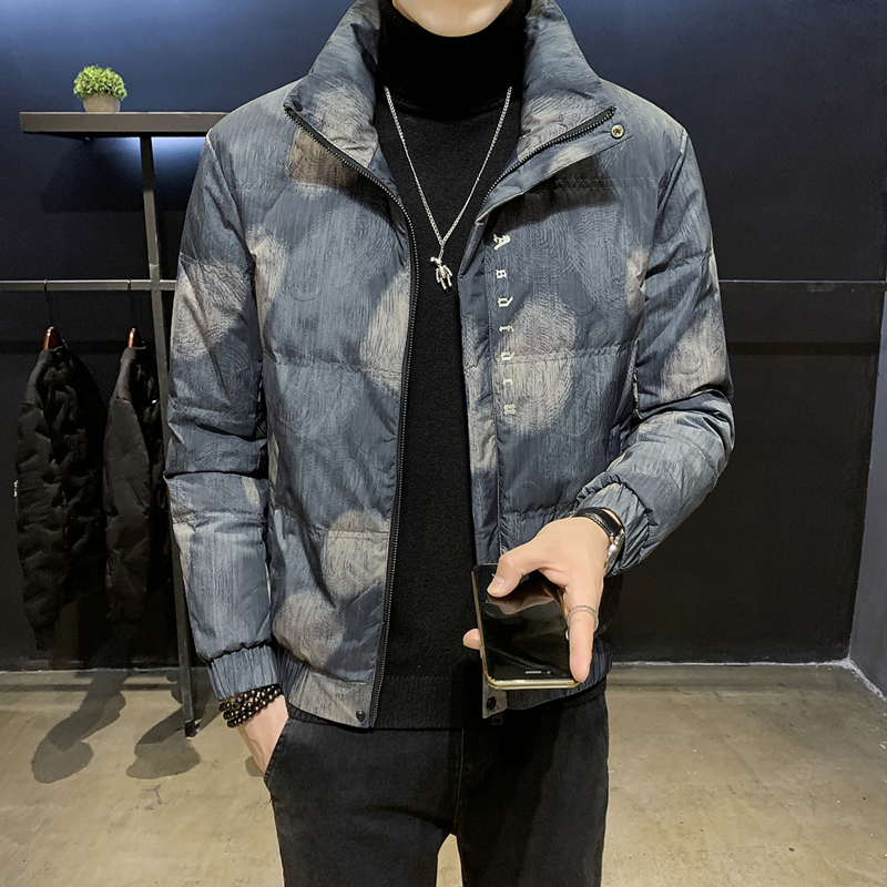 羽绒服男潮牌2023新款潮流短款拼色轻薄羽绒衣加厚男士冬季外套