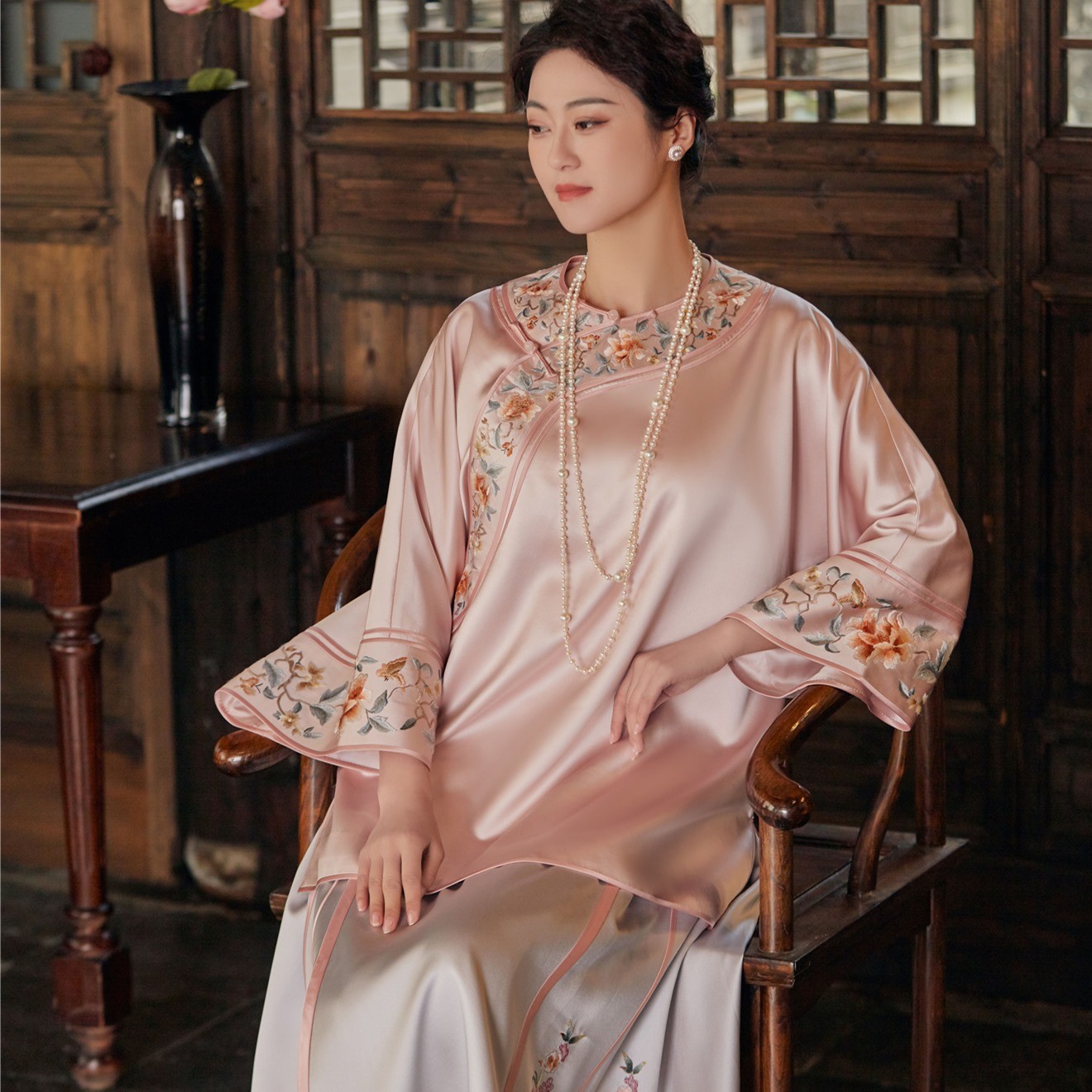 娇古苏绣国风纯手工刺绣上衣太太服氅衣重磅桑蚕丝外套古典优雅