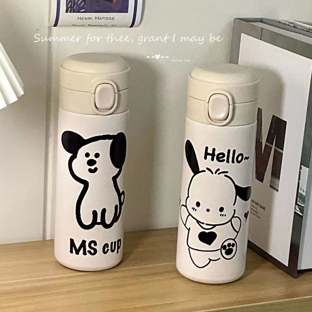 创意卡通杯子304不锈钢保温杯高颜值便携弹跳式豌豆杯男女学生