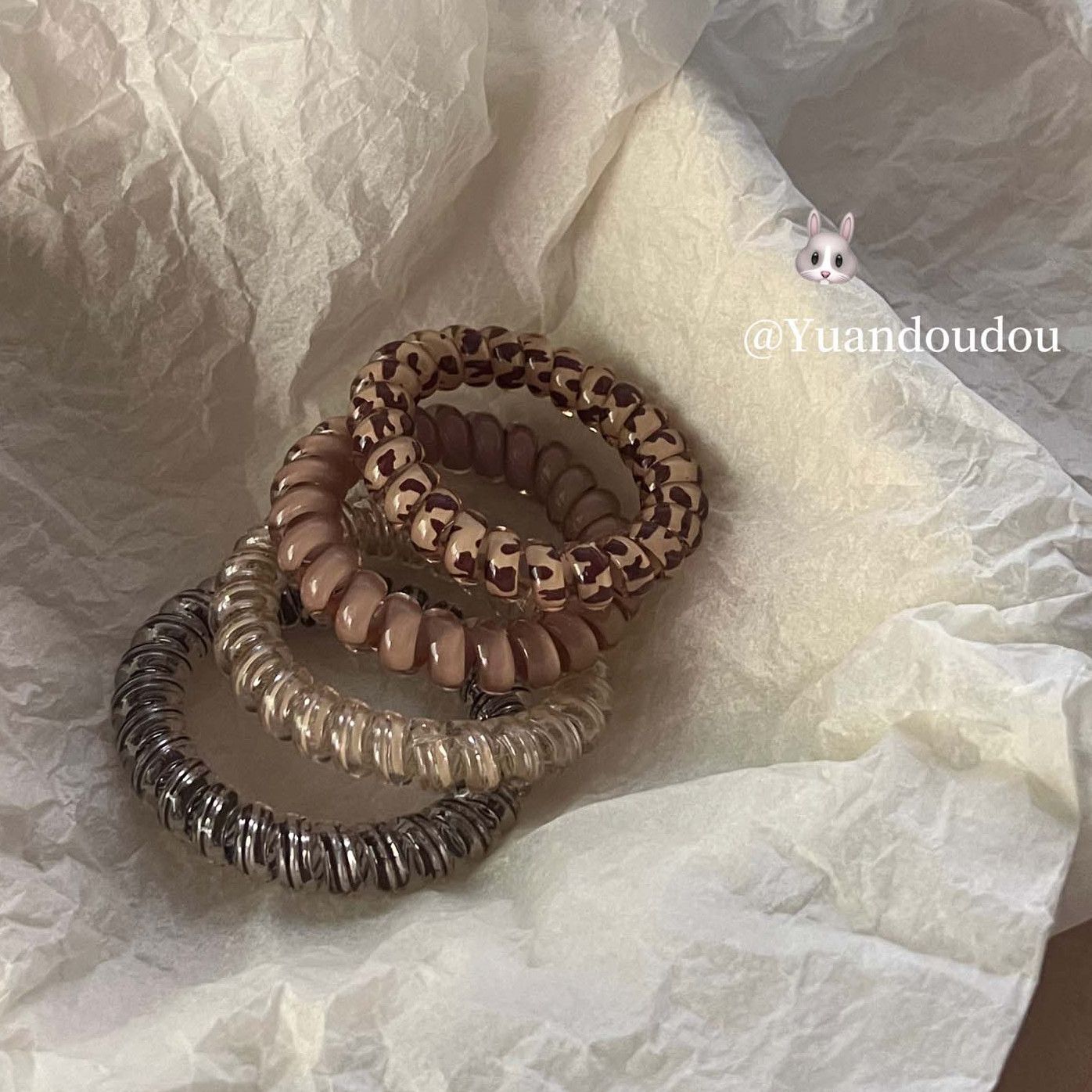 秋冬简约头绳奶茶色电话线发圈女小号韩女发绳高弹橡皮筋