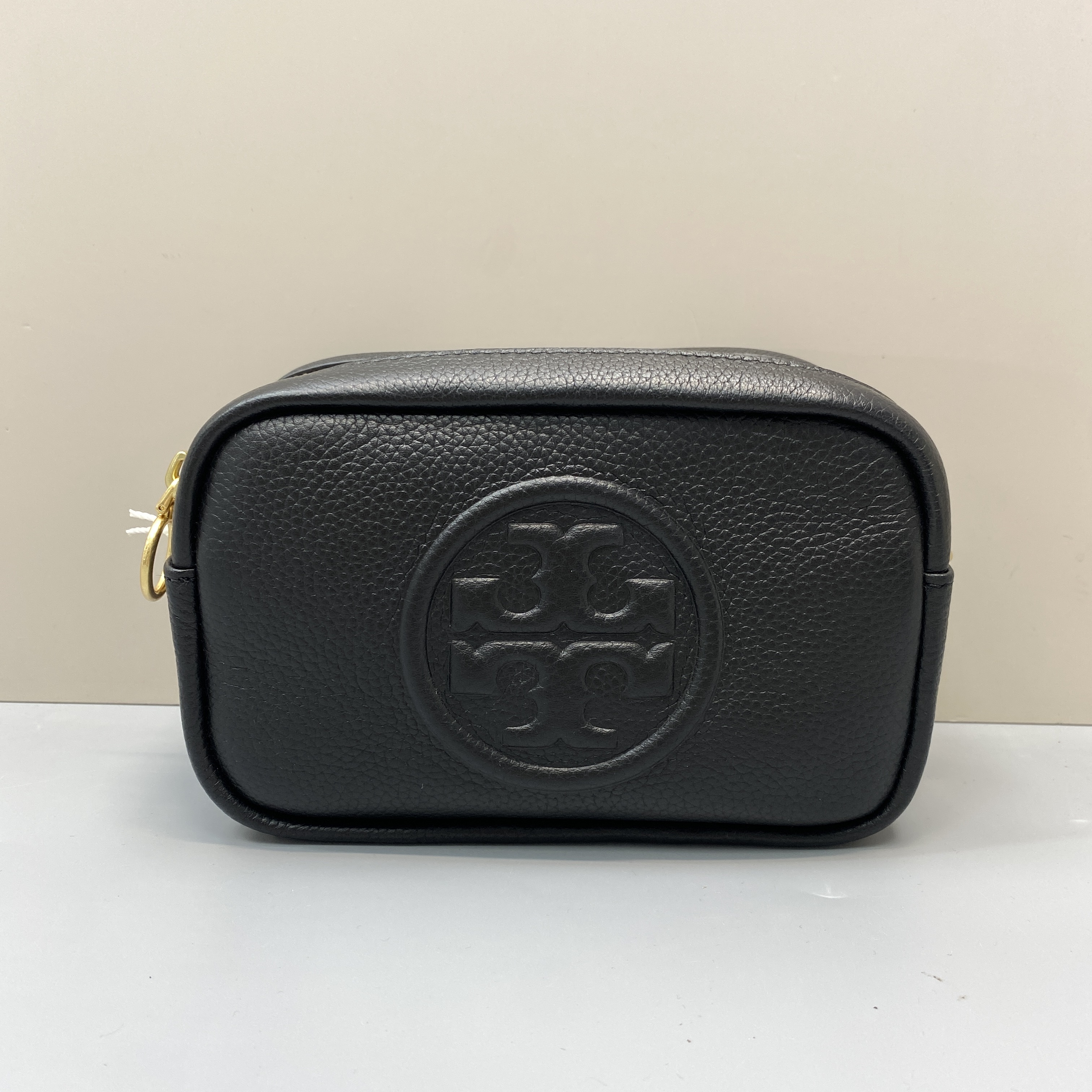 99新 Tory Burch/汤丽柏琦 黑色荔枝纹相机包 17*12*7cmD062606