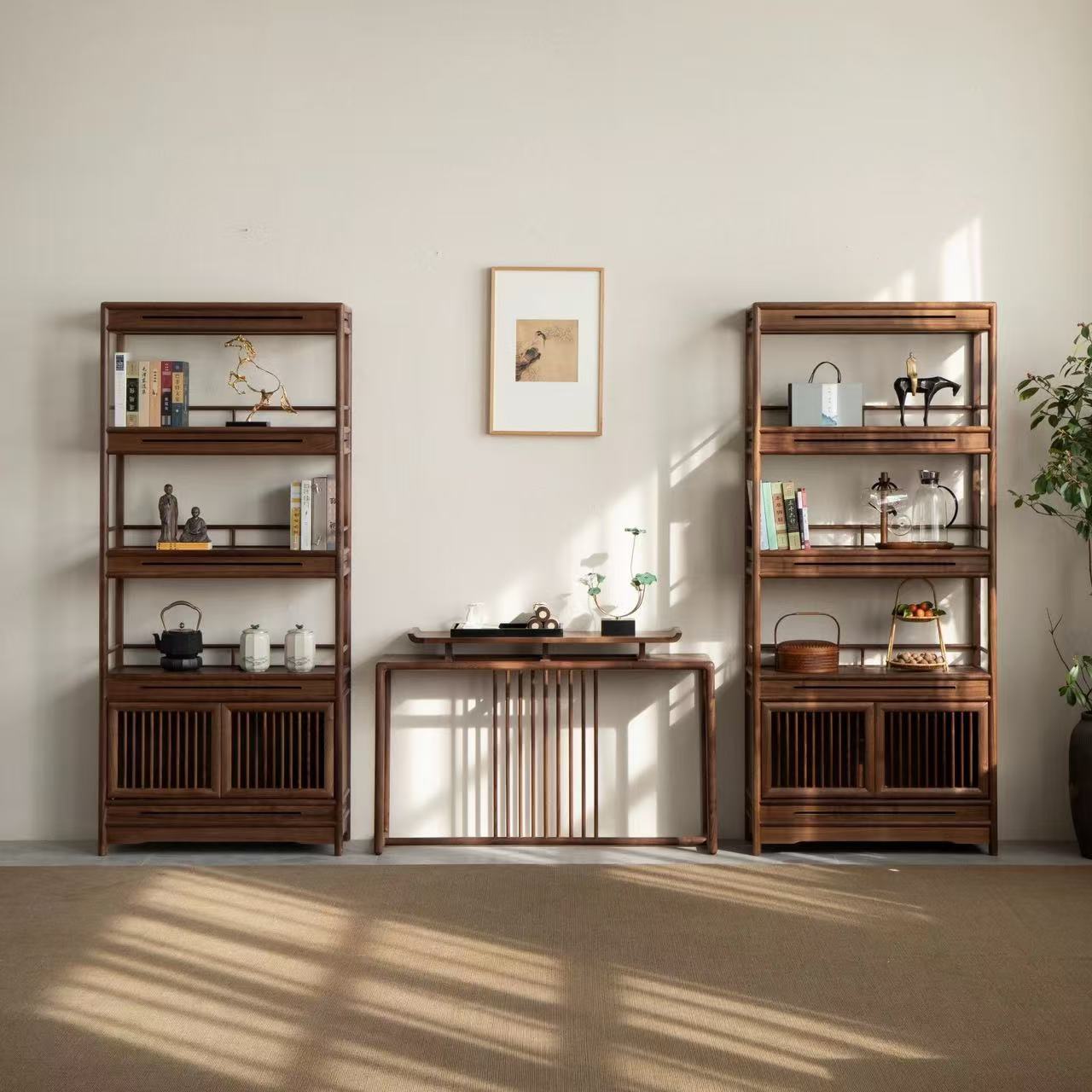 北方老榆木博古架书柜展示柜置物柜茶叶柜