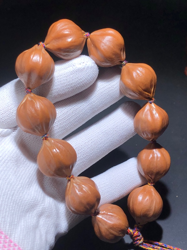 （头货四）橄榄核精选铁核四蒜头短圆素串稀有四男士橄榄核手串