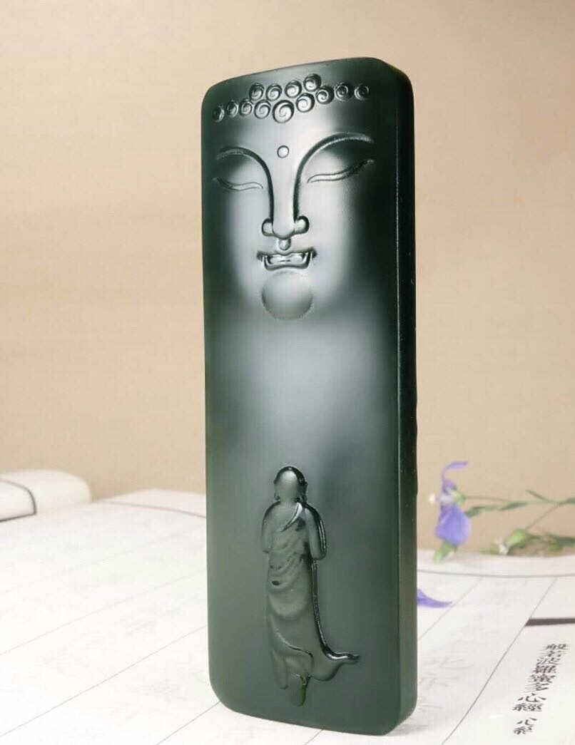 天然新疆和田玉一心向佛悟道吊坠青玉塔青悟道心中有佛挂件情侣款