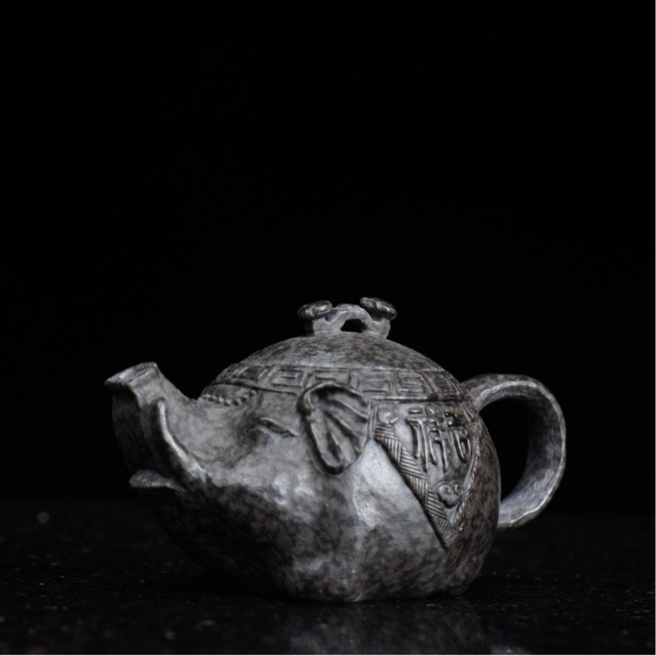 壶临门【吉祥如意】130cc天然冰碛岩手工石茶壶高端茶器