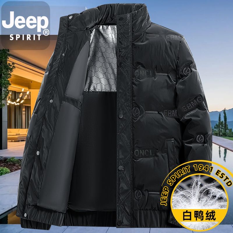 JEEPSPIRIT真白鸭绒羽绒服男士冬季款透气Z7uQ保暖石墨烯立领外套