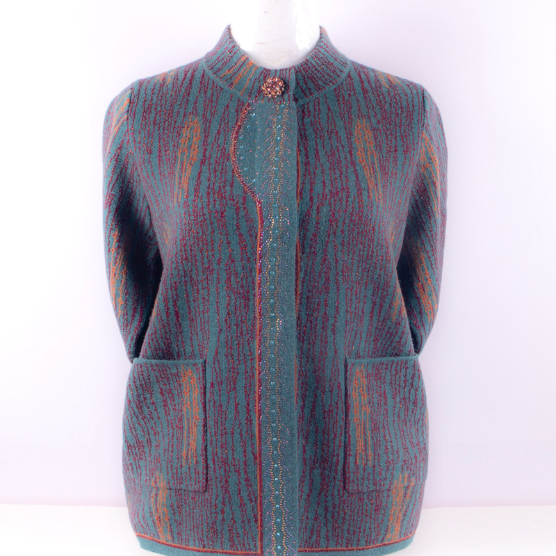 中老年人女装毛衣开衫唐装老人外套奶奶秋冬装老太太加厚毛衫女