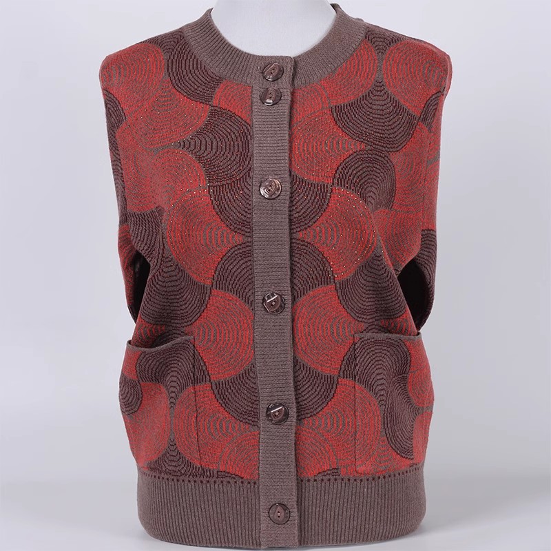 中老年人女装秋装毛衣开衫外套奶奶加绒毛针织衫60岁70老人衣服