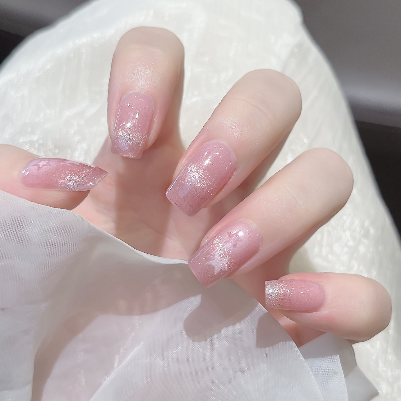【ES873】半固化凝胶uv半烤美甲贴指甲贴片照灯变硬穿戴甲穿戴式