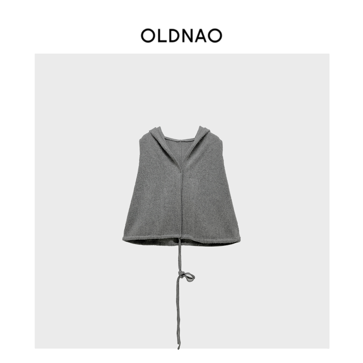 【OLDNAO】品牌订单线针织绵羊毛抽绳连帽马夹-SJ-88062