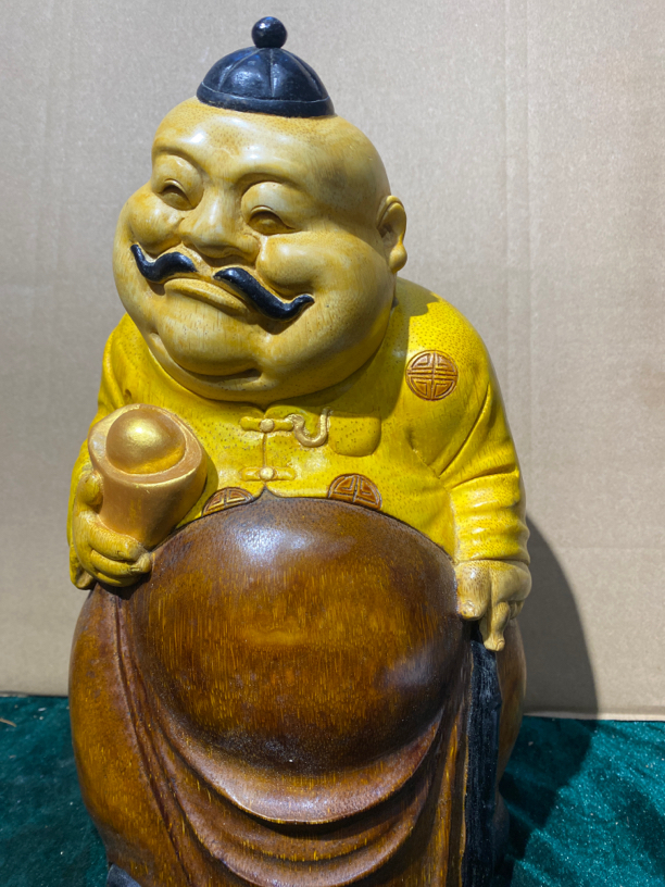 【竹根雕】财主 | 高30cm底部直径16.5cm｜竹制品摆件竹雕工艺品