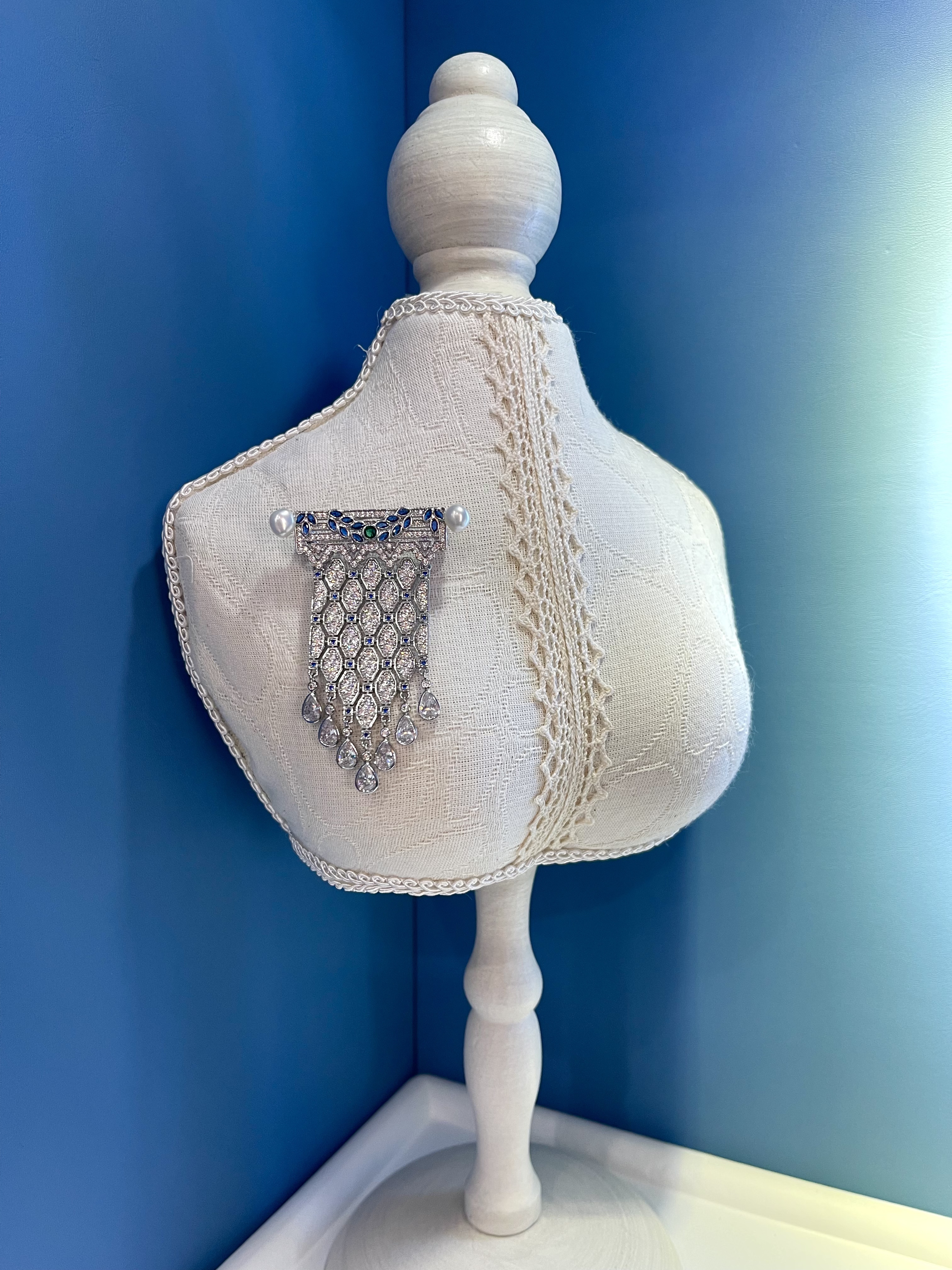 【浪漫序曲】复古风 精选极光Keshi野生珍珠 珠宝胸针 高级 重工