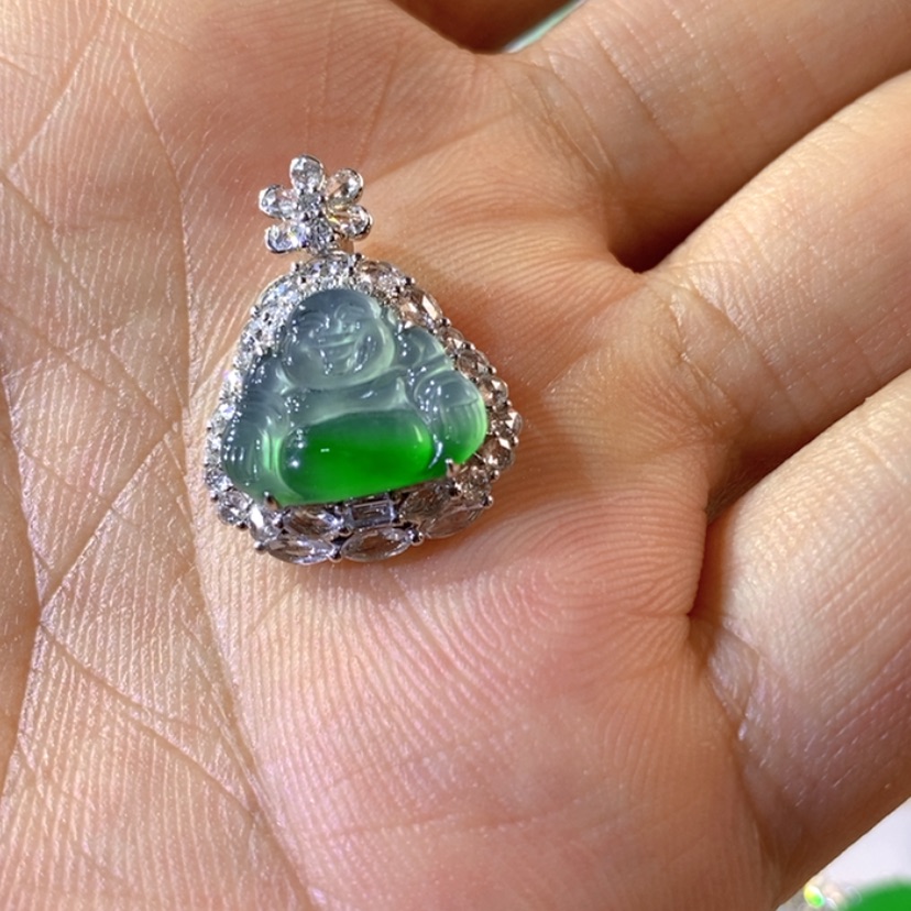【闪购商品】翡翠挂件18K金镶嵌