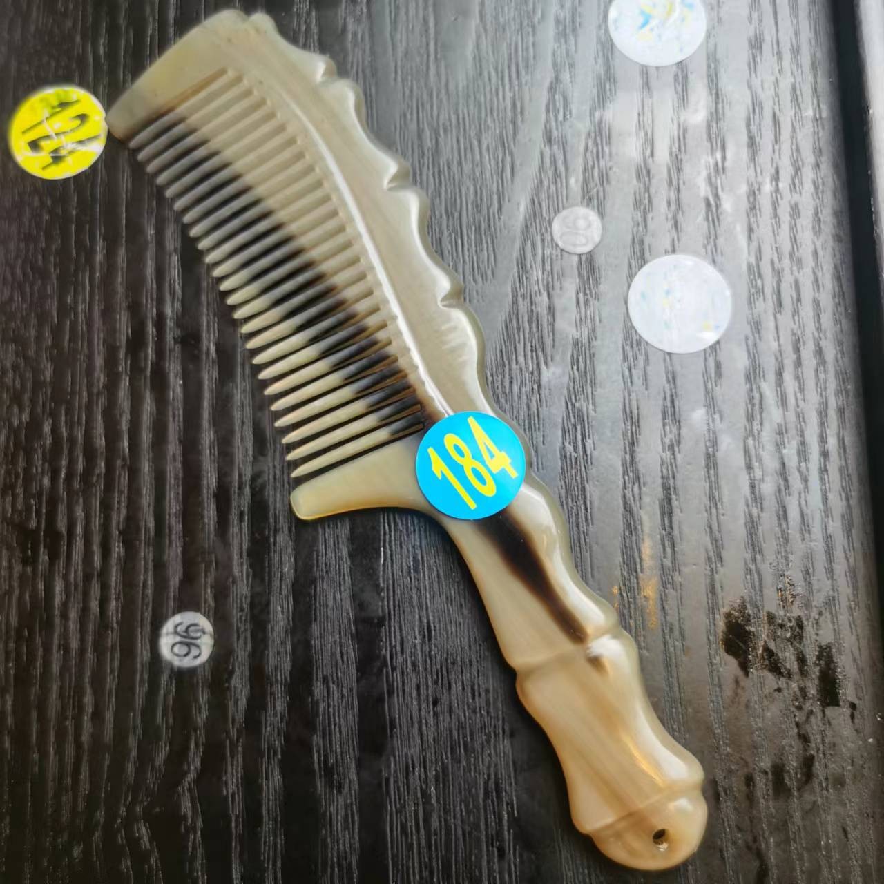 19厘米大号精品竹节牛角梳，圆齿，好入发好按摩