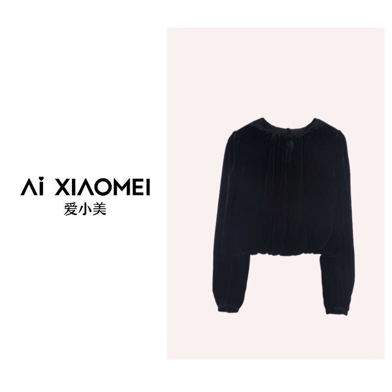 Aixiaomei/爱小美百搭轻奢短款设计师春季圆领上衣时尚SY-1317