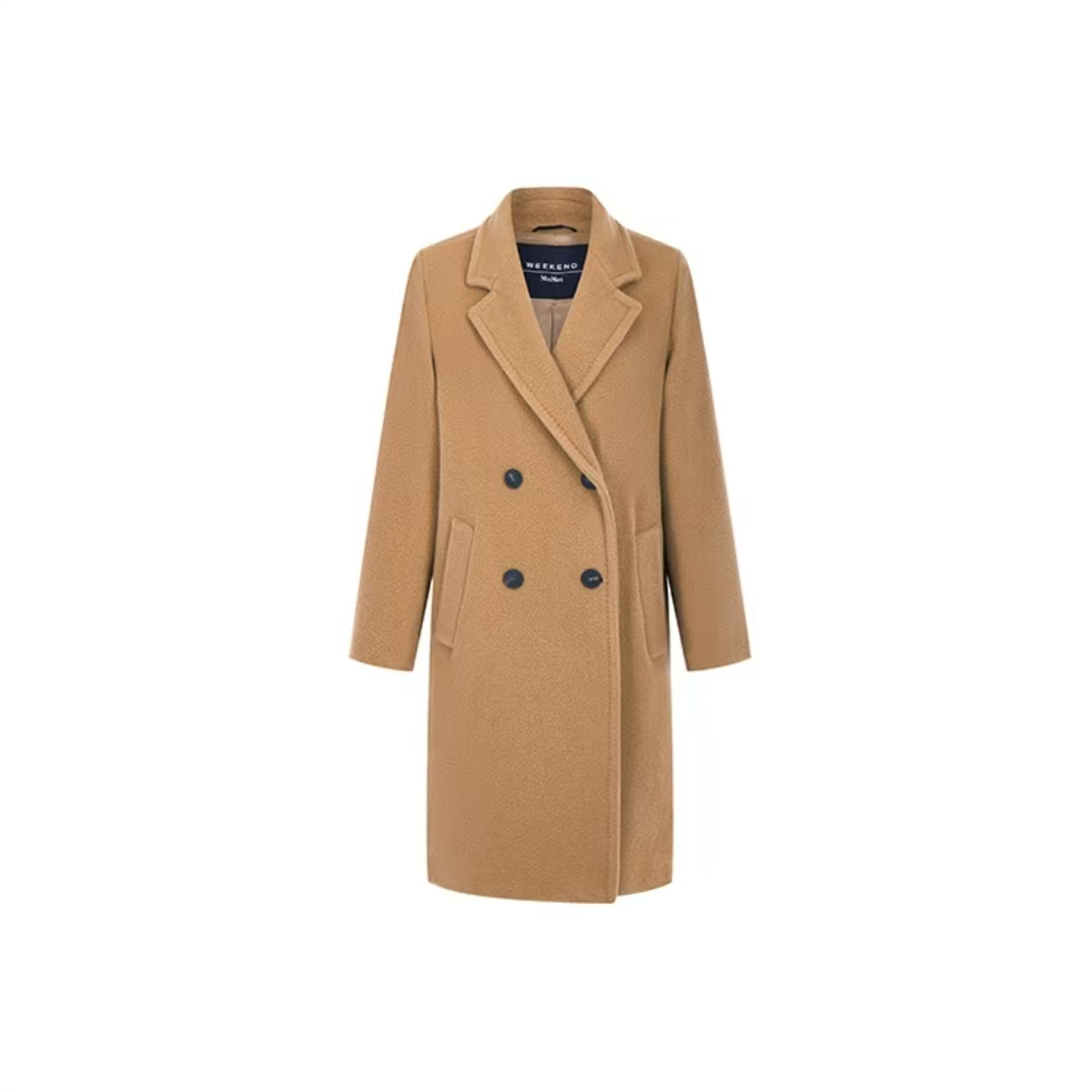 亿颗潮奢 99新 Maxmara 驼色双排扣翻领大衣 38码 CA193
