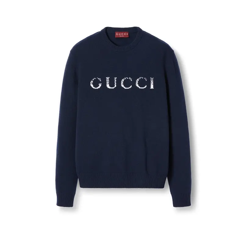 全新未使用 GUCCI/古驰 嵌花羊毛衫