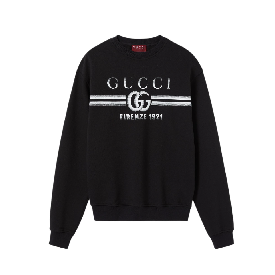 全新未使用 GUCCI/古驰 双G印花圆领卫衣