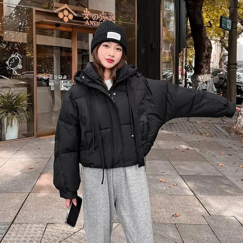 艾莱依2023小个子冬季羽服女短款小众高级感设计款面包服加厚外套
