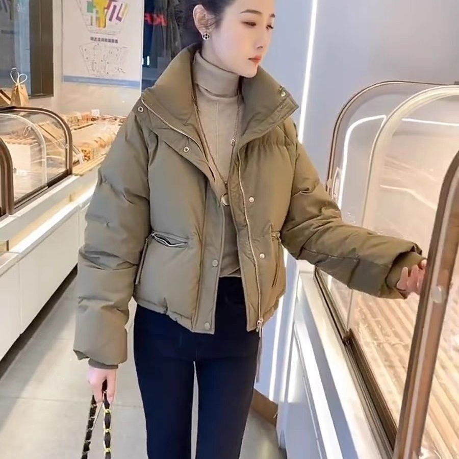 艾莱依新款年流行羽绒服女短款冬季新款小个子厚款爆款白鸭绒面包