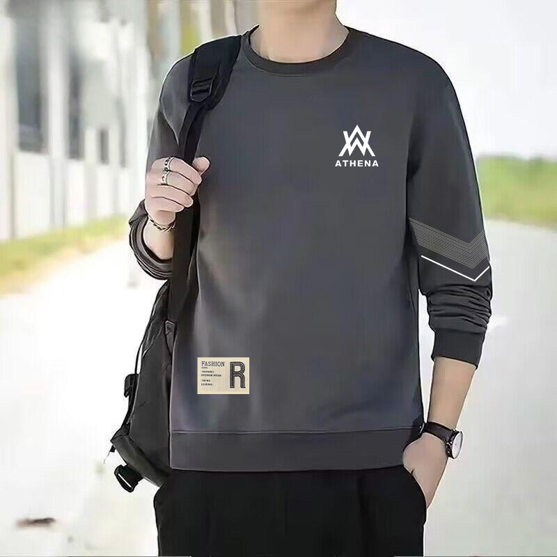 【发货快】2025秋季新款打底衫男士长袖圆领t恤潮流百搭加厚款卫衣