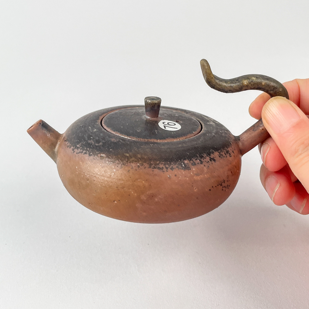 76号全手工陶泥柴烧侧把壶家用复古陶瓷壶100-120ML