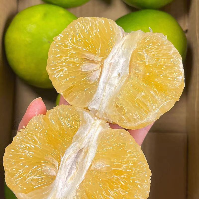 爆汁翡翠柚清甜多汁新鲜甄选青皮葡萄柚超大水果5-9斤装甜蜜正宗