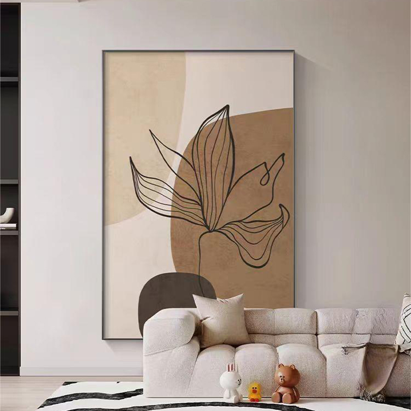 轻奢抽象侘寂风植物花卉客厅沙发背景墙装饰画落地画玄关卧室挂画