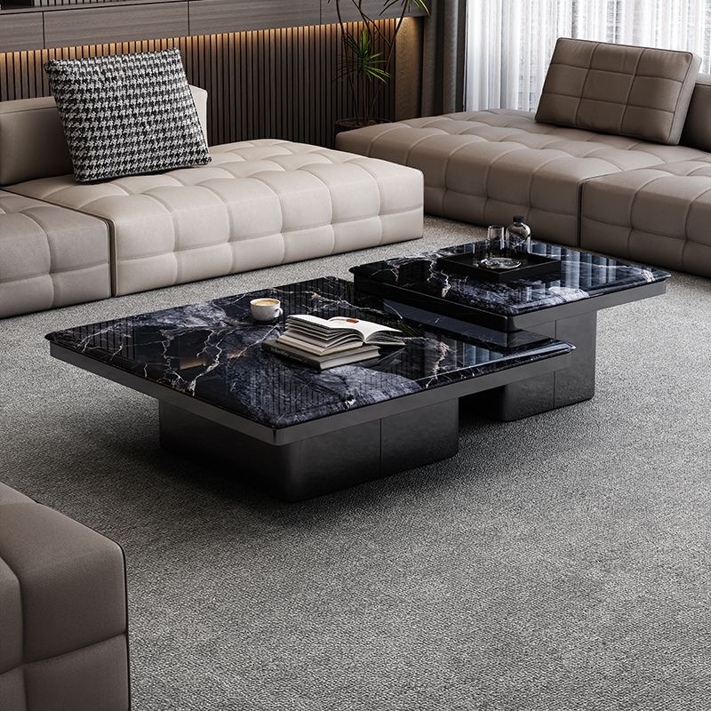 客厅岩板方形大理石客厅茶几意式轻奢现代简约极简简约风超晶石茶