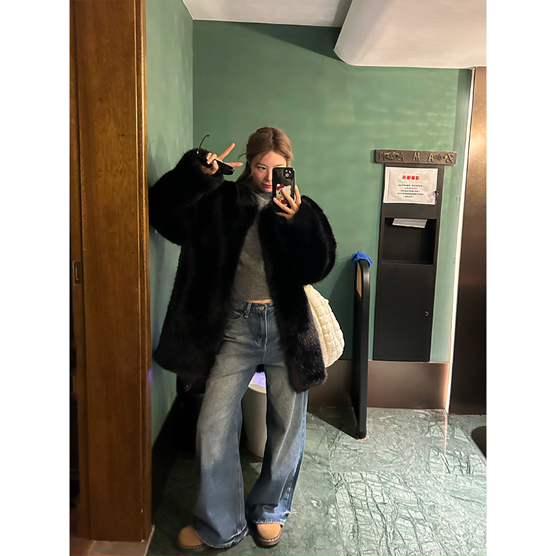 人造皮草 DYANGJUN 【1月13号 10:00AM 外套】秋冬环保毛绒厚外套