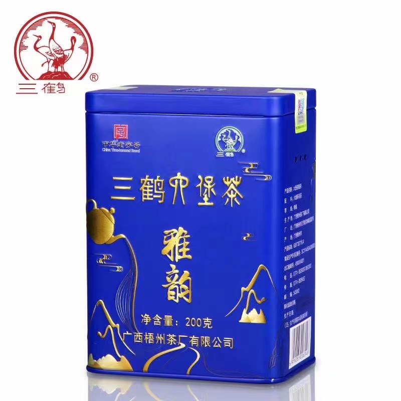 三鹤 三鹤六堡茶雅韵广西梧州特产正宗黑茶2019年陈特级罐装200g