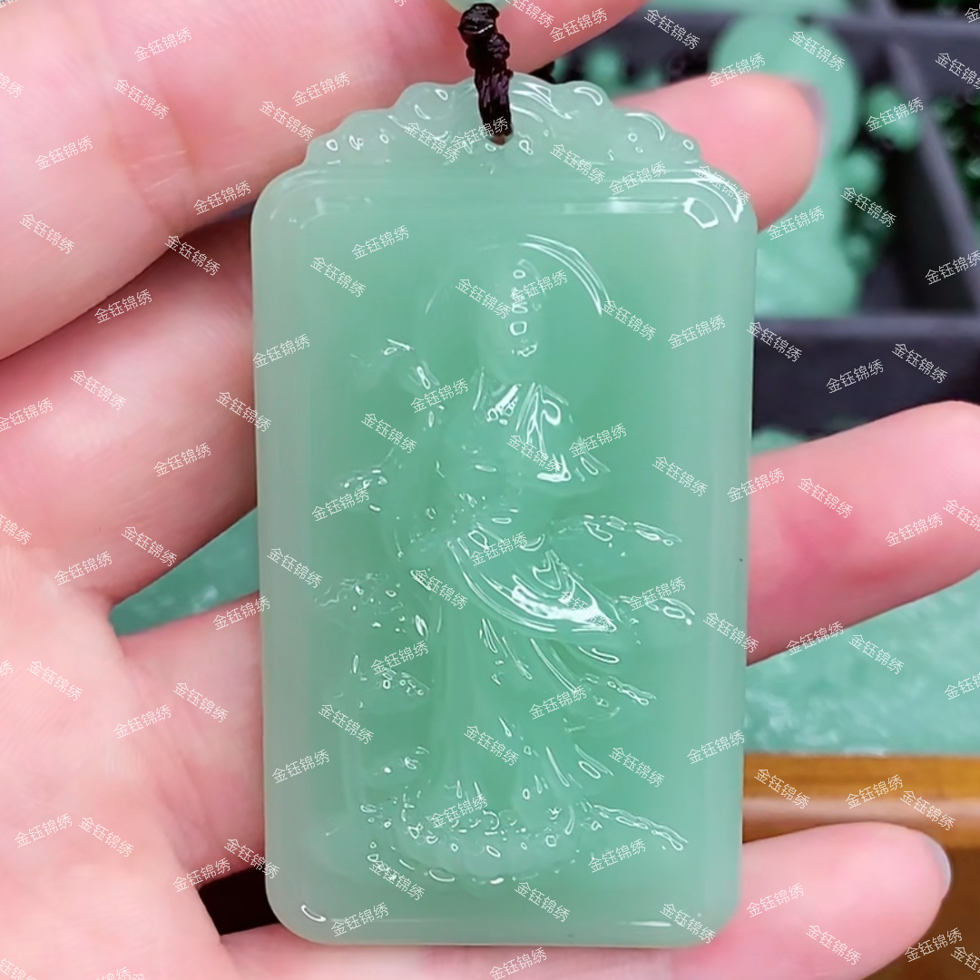 JO5.浅绿锦鲤观音吊坠经典百搭男女同款