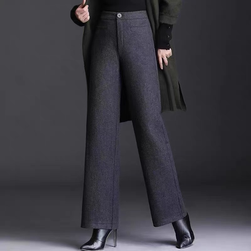 高腰显瘦直筒长裙女2025秋冬款裤子时尚休闲大码阔腿裤宽松垂感冬