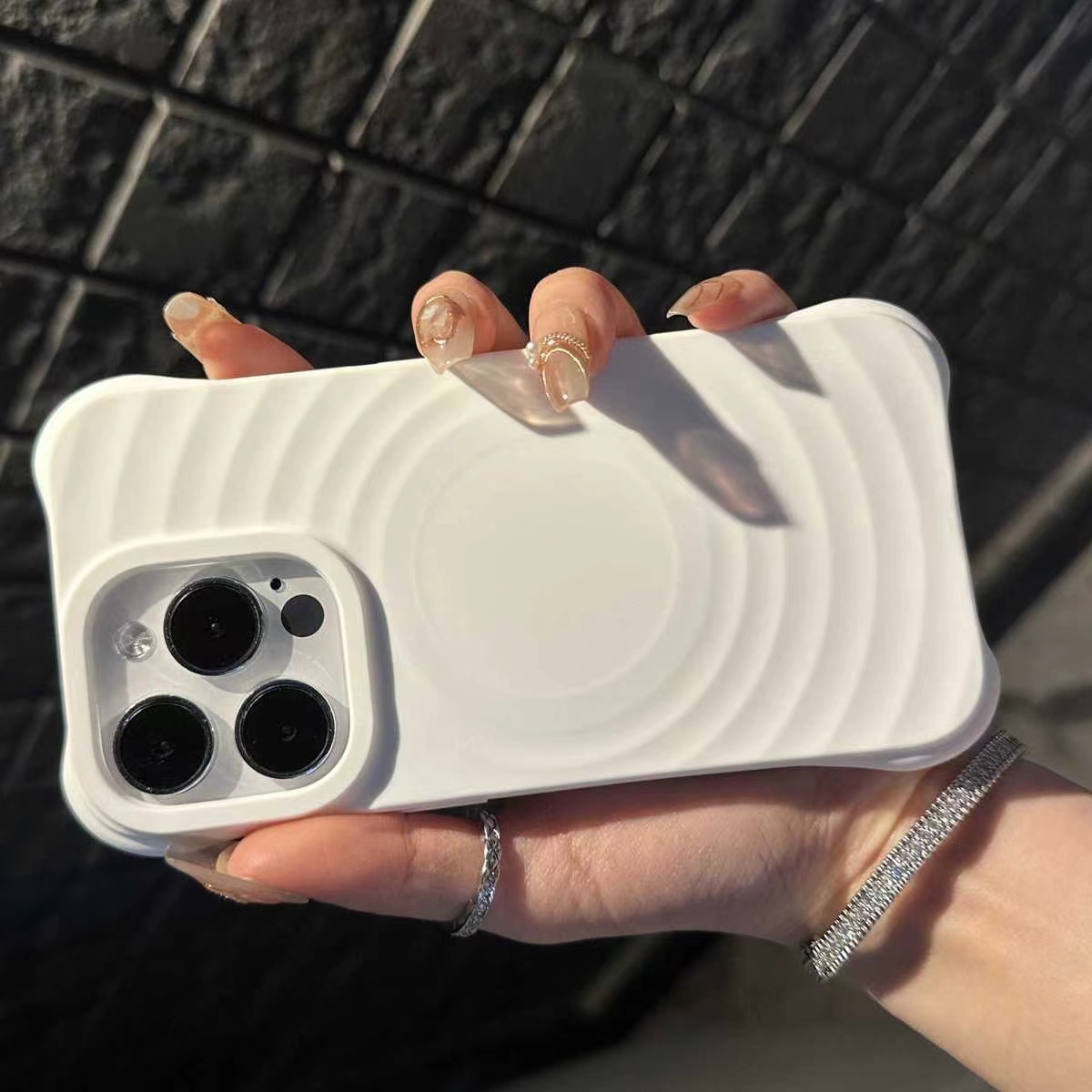 纯色高级简约波漾硅胶手机壳
