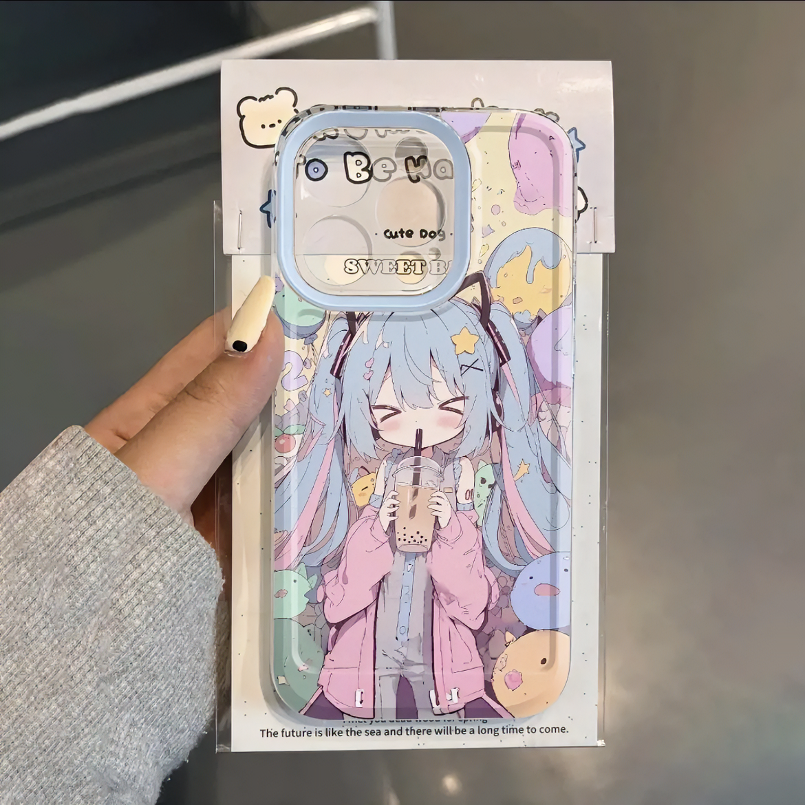 初音猫表情华为vivo小米oppo荣耀苹果13手机壳iPhone15透明14软11