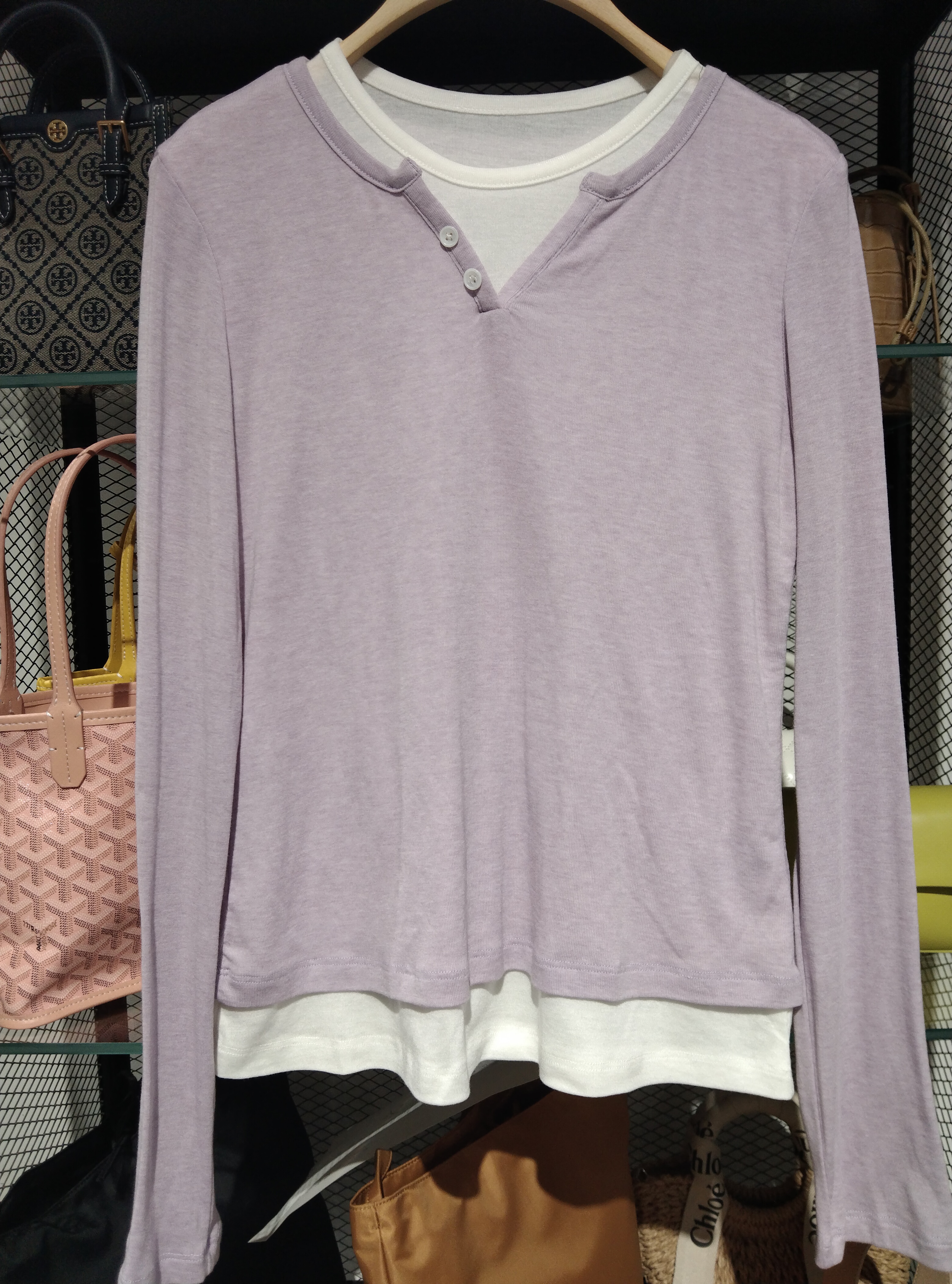 毛针织衫假两件款套头休闲毛衫宽松连帽拼接毛衣圆领长袖