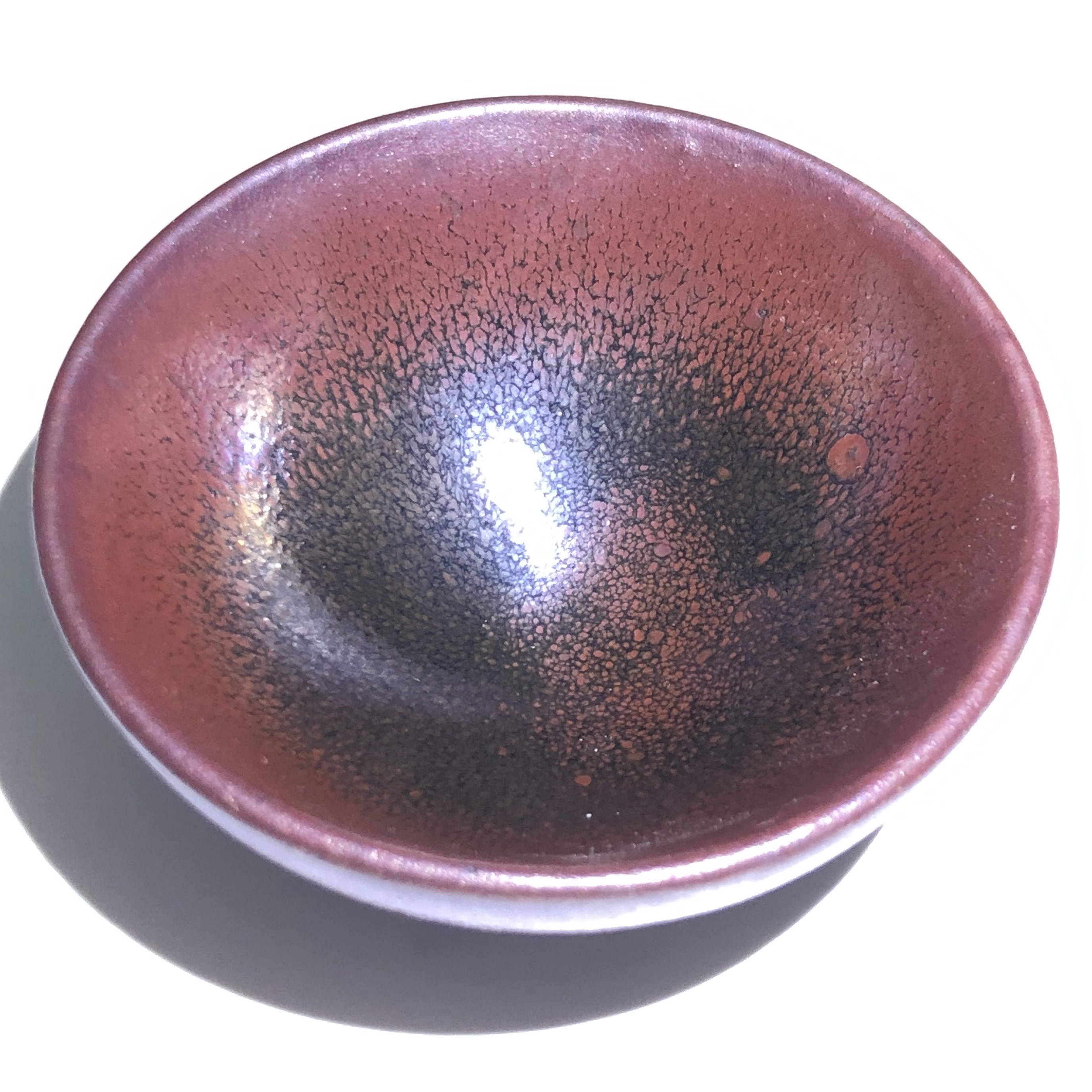 全手工柴烧禅意建窑建盏敛口鎏金七彩主人杯