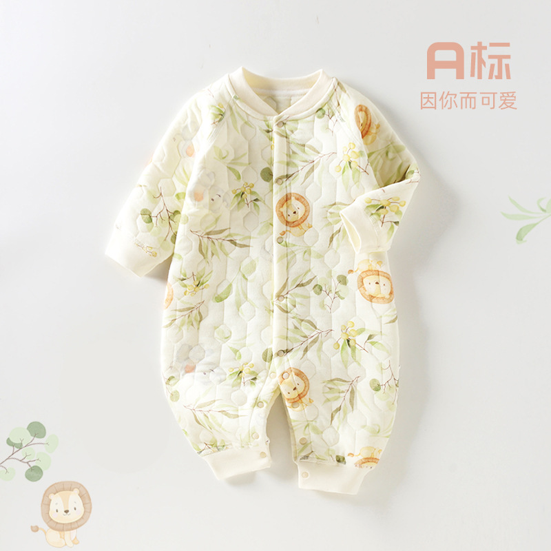 婴儿连体衣a类新生儿闭哈春秋冬季爬爬服贴身保暖闭哈宝宝连体衣