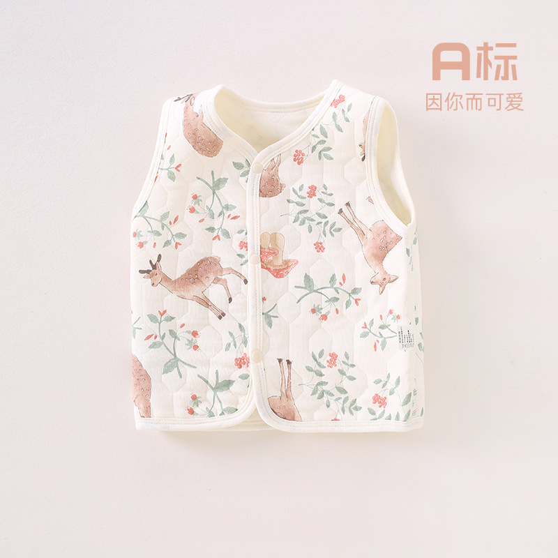 森林系列婴幼儿薄棉保暖马甲宝宝坎肩